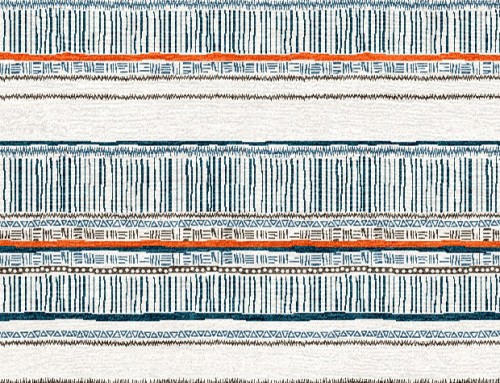 SylvieAndMira Savannah Stripe Chocolate / Blue / Orange Rug