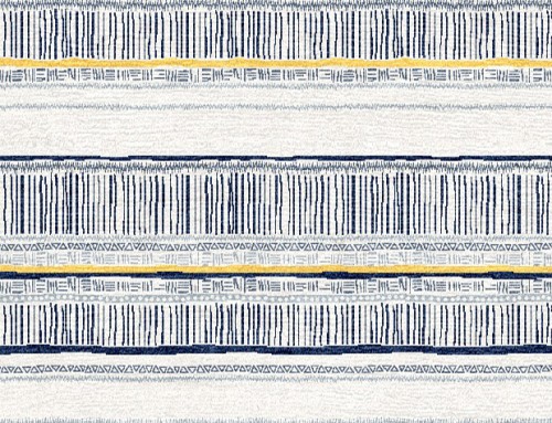 SylvieAndMira Savannah Stripe Navy / Slate / Yellow Rug