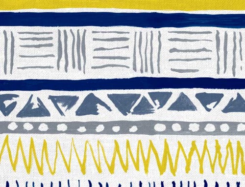 SylvieAndMira Savannah Stripe Navy / Slate / Yellow Fabric