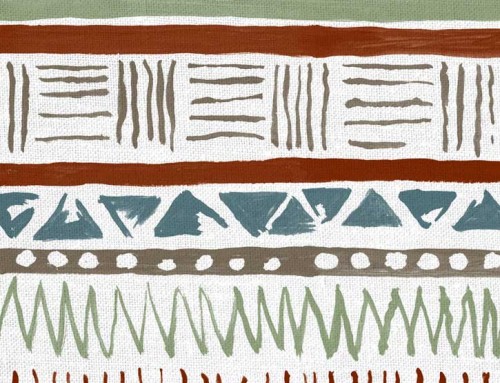 SylvieAndMira Savannah Stripe Terracotta / Sage  Fabric