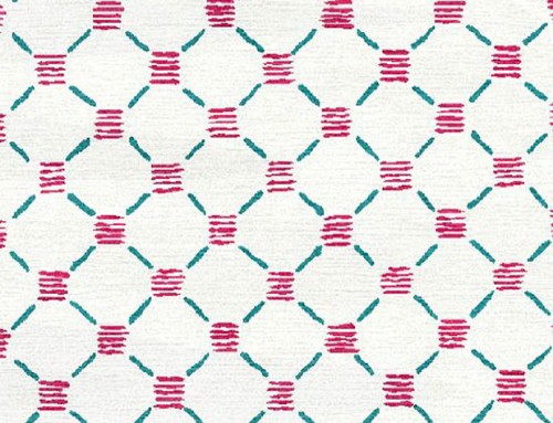 SylvieAndMira Stitches Pink Teal Rug