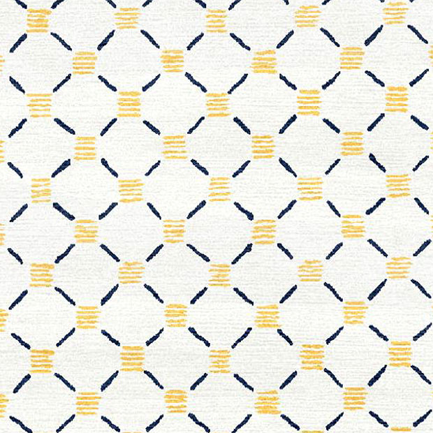 Stitches Yellow Navy Rug